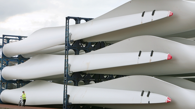 Wind turbines at shipyard
